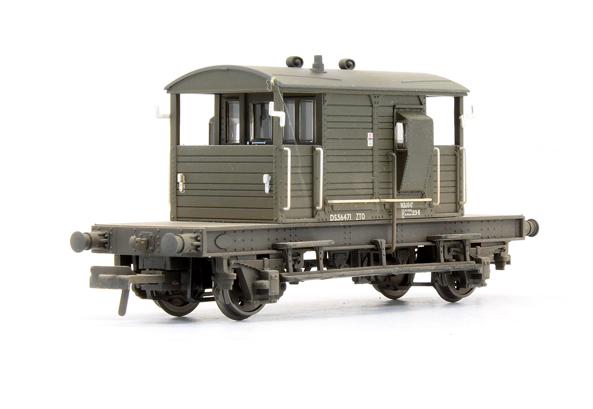 Pre-Owned SR Pill Box Brake Van BR Departmental Olive Green - Weathered