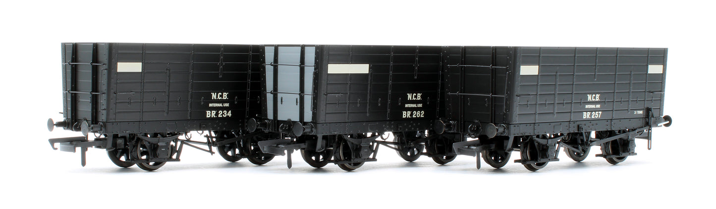 NER 20t Hopper - P7 Hopper - NCB (Brodsworth) Black, with white planks - Triple Pack