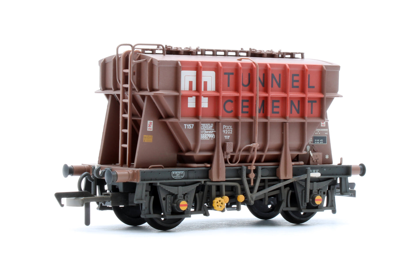 38-274 BR 22T CPV Presflo Bulk Powder Wagon BR Bauxite 'Tunnel Cement' No.B887990 - Weathered