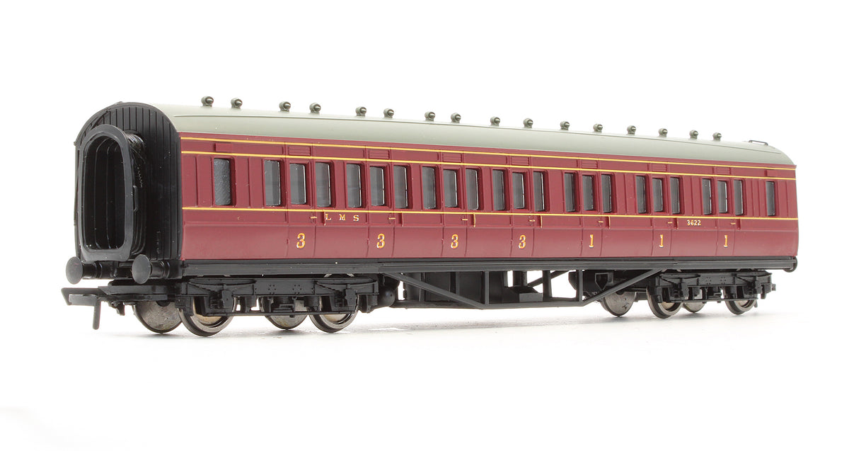 Pre-Owned 57' Corridor Composite 1st / 3rd Coach LMS Crimson Coach '3622'
