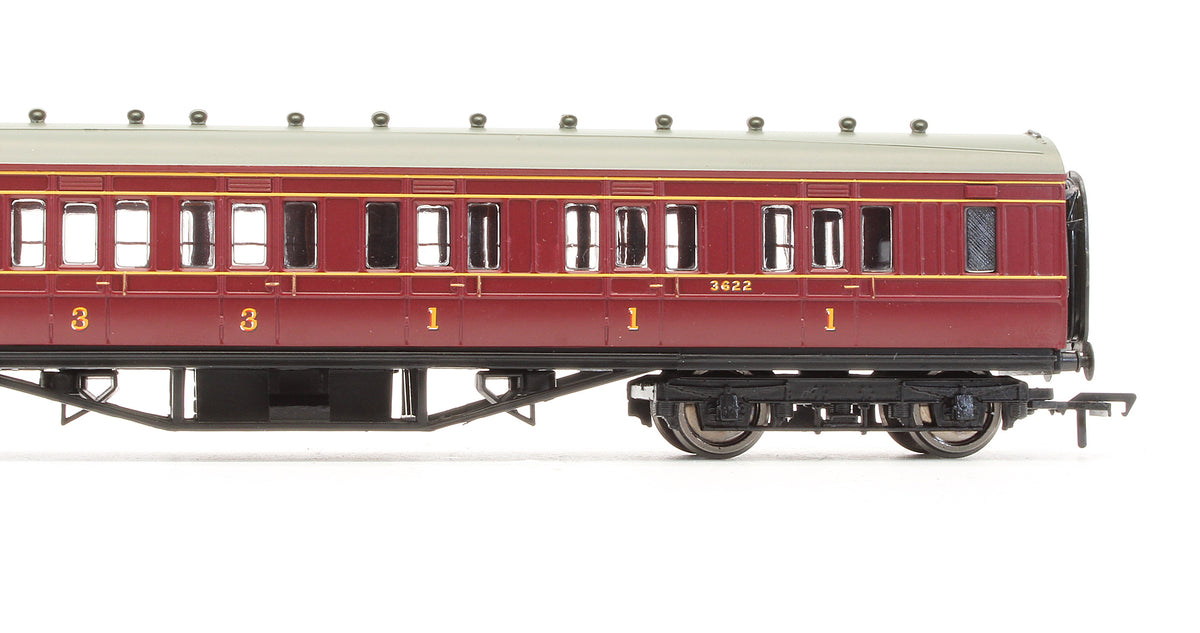 Pre-Owned 57' Corridor Composite 1st / 3rd Coach LMS Crimson Coach '3622'