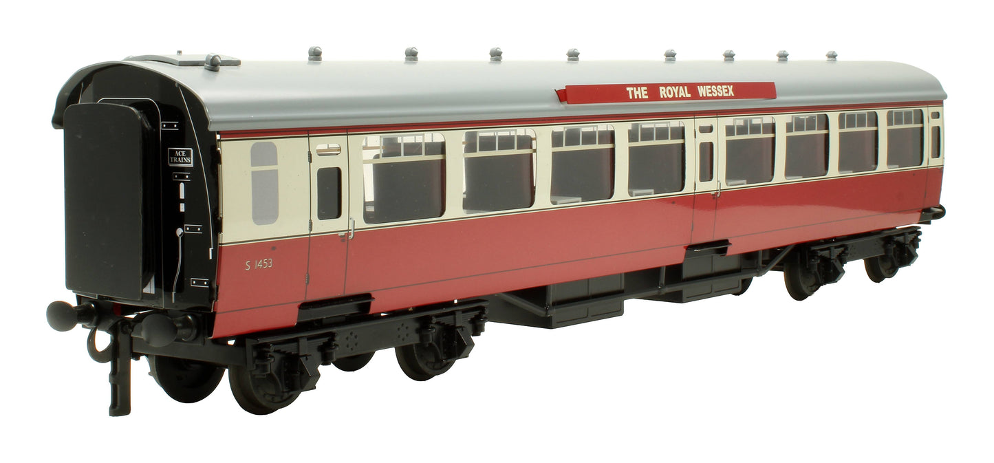 Pre-Owned Set of 3x SR Bulleid Blood & Custard 'The Royal Wessex' Coaches