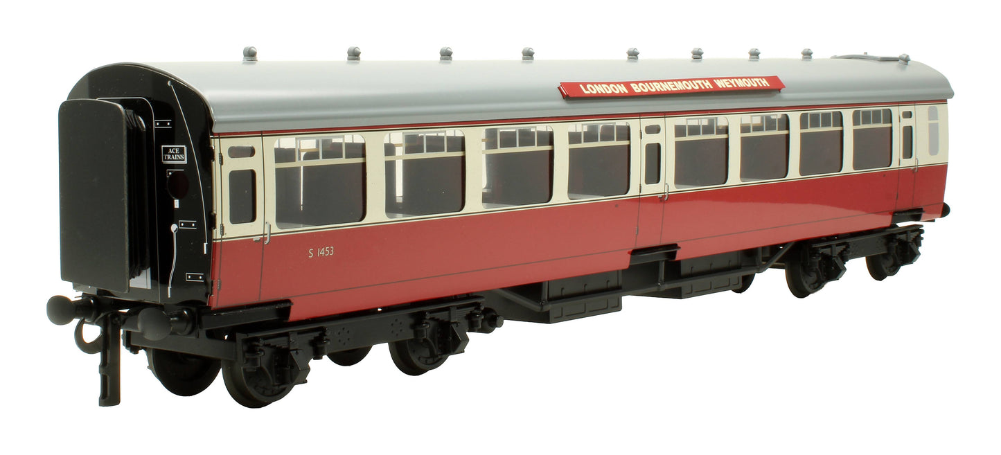 Pre-Owned Set of 3x SR Bulleid Blood & Custard 'The Royal Wessex' Coaches