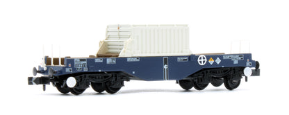377-803 BR FNA Nuclear Flask Wagon with Flat Floor DRS Blue with Flask No.550011