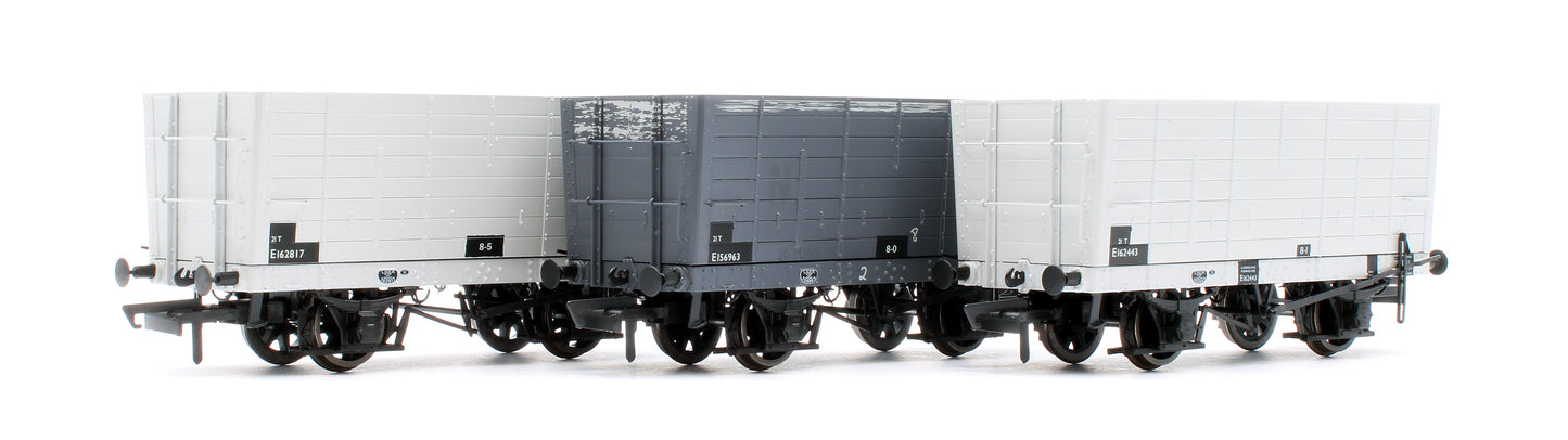 NER 20t Hopper - DGM 12 Hopper - BR Grey, with black panels - Triple Pack