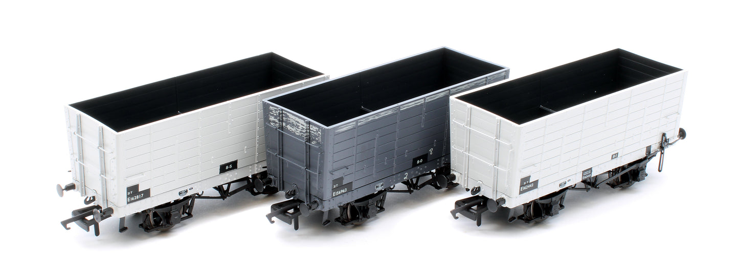 NER 20t Hopper - DGM 12 Hopper - BR Grey, with black panels - Triple Pack