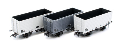 NER 20t Hopper - DGM 12 Hopper - BR Grey, with black panels - Triple Pack