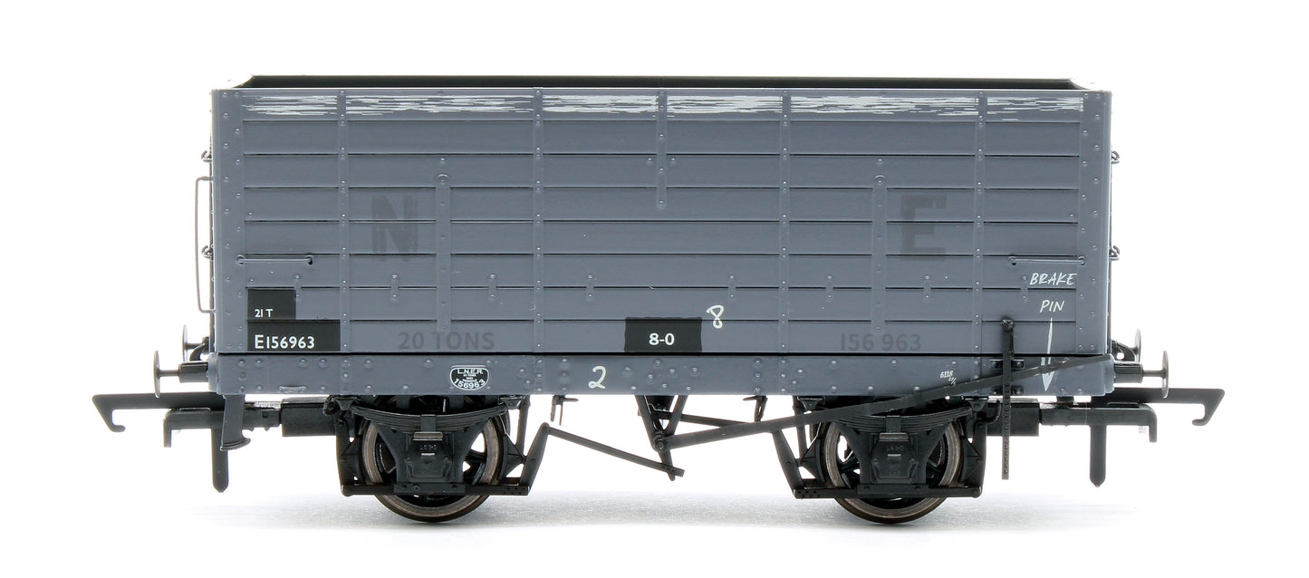NER 20t Hopper - DGM 12 Hopper - BR Grey, with black panels - Triple Pack