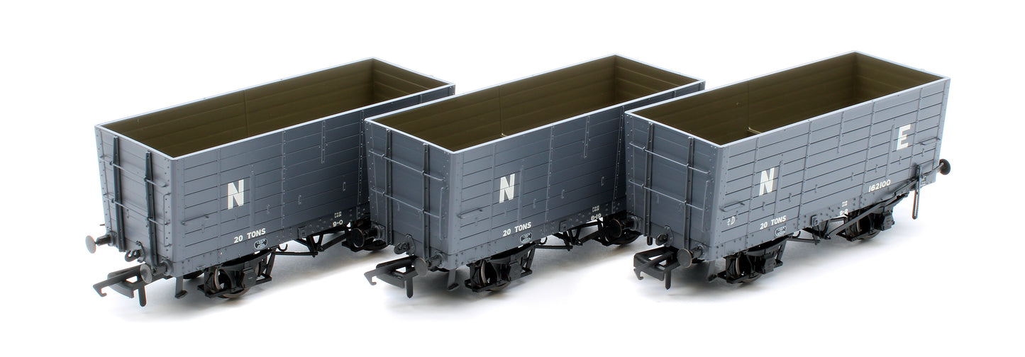 NER 20t Hopper - DGM 12 Hopper - LNER Grey - Triple Pack