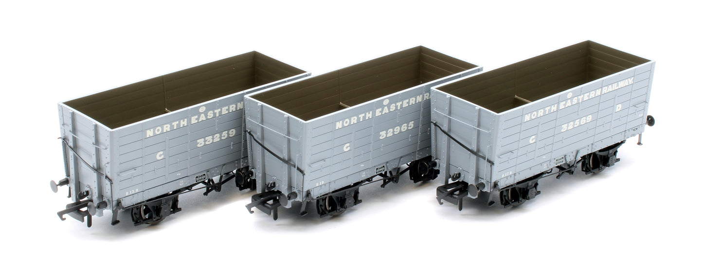NER 20t Hopper - P7 Hopper - 1904-1910 Pre-Grouping: NER Grey - Triple Pack