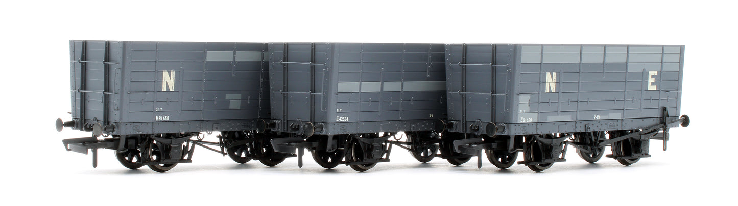 NER 20t Hopper - DGM 12 Hopper - BR Grey - Triple Pack