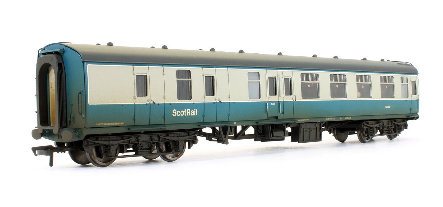 Pre-Owned 39-004 MK1 Coach Pack BR Blue & Grey with Scotrail Branding (Weathered Edition)