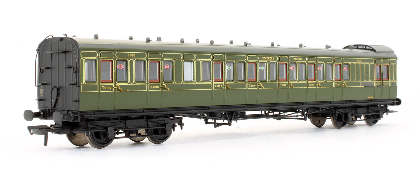 Pre-Owned SE&CR 60' Birdcage Brake Third Lavatory Coach Southern Railway Olive Green '3518'