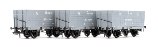 NER 20t Hopper - P7 Hopper - 1911-1922 Pre-Grouping: NER Grey - Triple Pack
