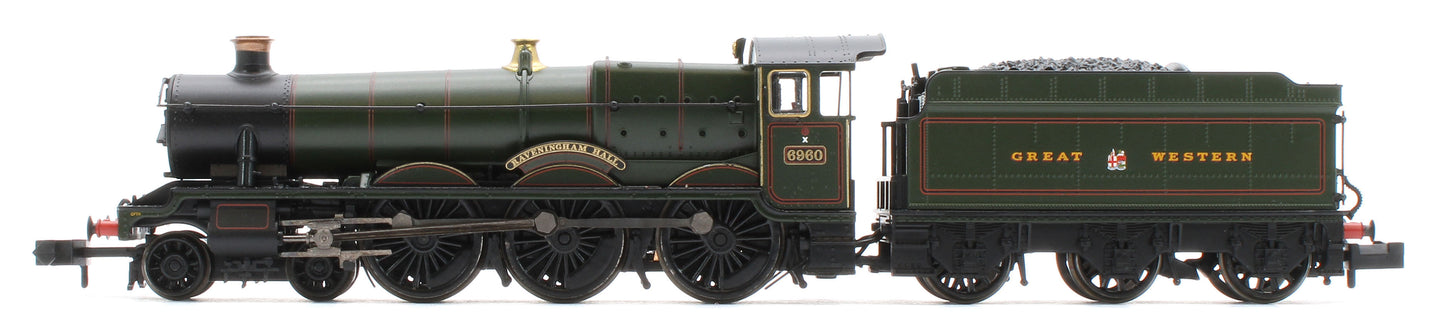 372-450SF GWR 'Modified Hall' 6960 'Raveningham Hall' GWR Lined Green (GW Crest) Steam Locomotive - DCC Sound