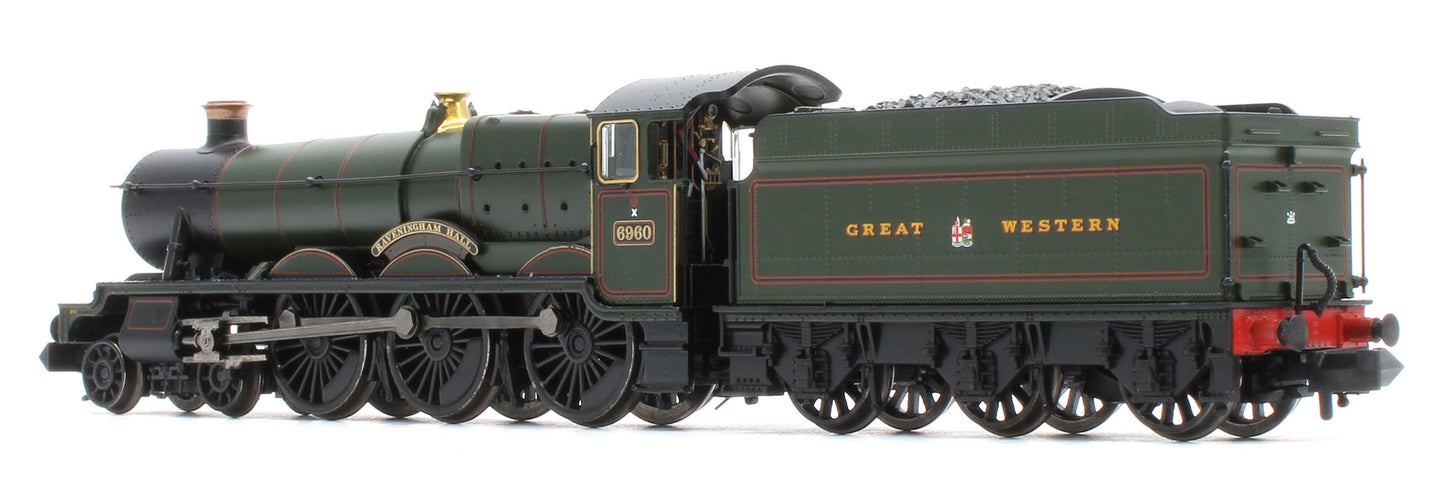 372-450SF GWR 'Modified Hall' 6960 'Raveningham Hall' GWR Lined Green (GW Crest) Steam Locomotive - DCC Sound