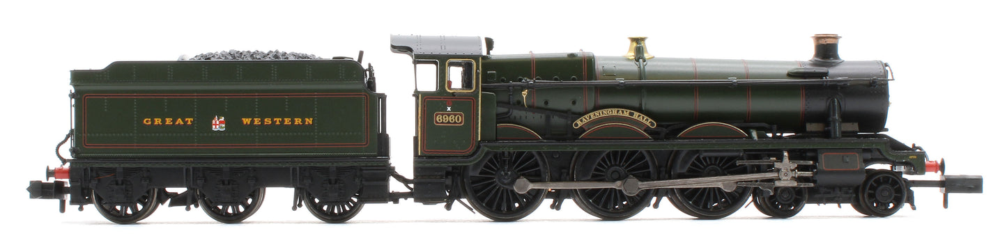 372-450SF GWR 'Modified Hall' 6960 'Raveningham Hall' GWR Lined Green (GW Crest) Steam Locomotive - DCC Sound