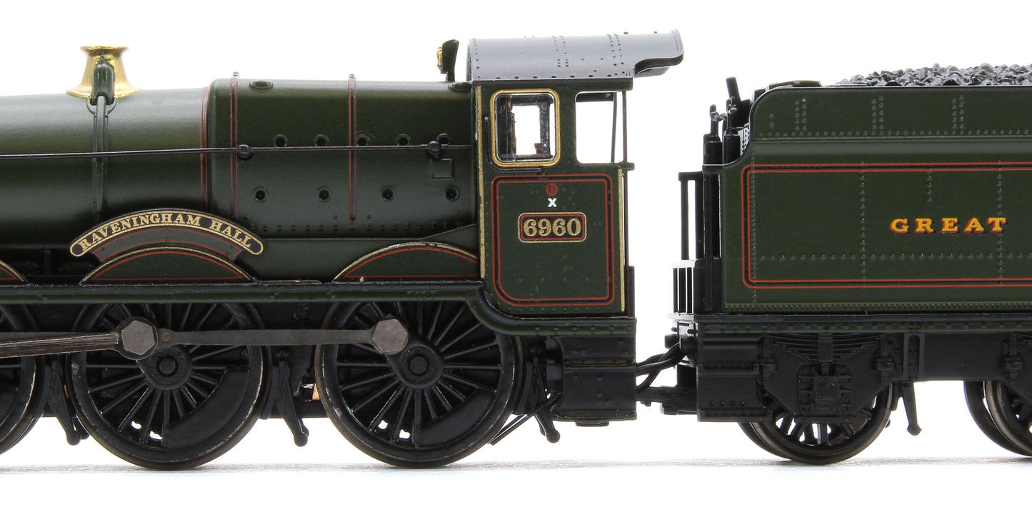 372-450SF GWR 'Modified Hall' 6960 'Raveningham Hall' GWR Lined Green (GW Crest) Steam Locomotive - DCC Sound