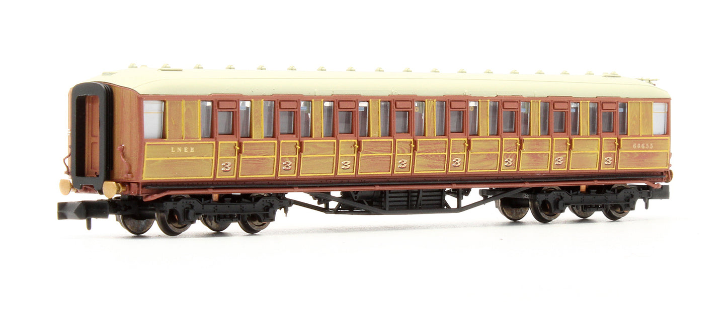 Pre-Owned Gresley Coach Teak 3rd Class No.60655