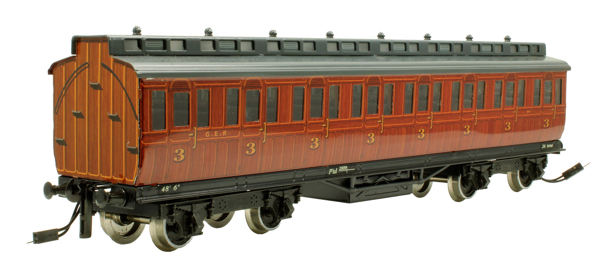 Pre-Owned Set of 3x GER 1st / 3rd Class Clerestory Coaches