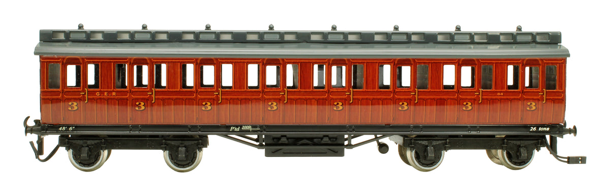 Pre-Owned Set of 3x GER 1st / 3rd Class Clerestory Coaches