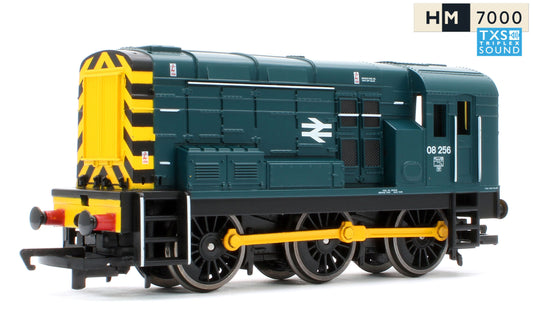 R30546TXS RailRoad Class 08 BR Blue 08256 Diesel Locomotive - DCC Sound