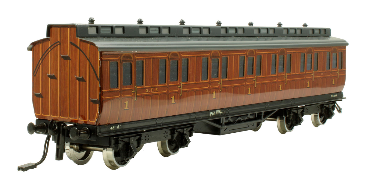 Pre-Owned Set of 3x GER 1st / 3rd Class Clerestory Coaches