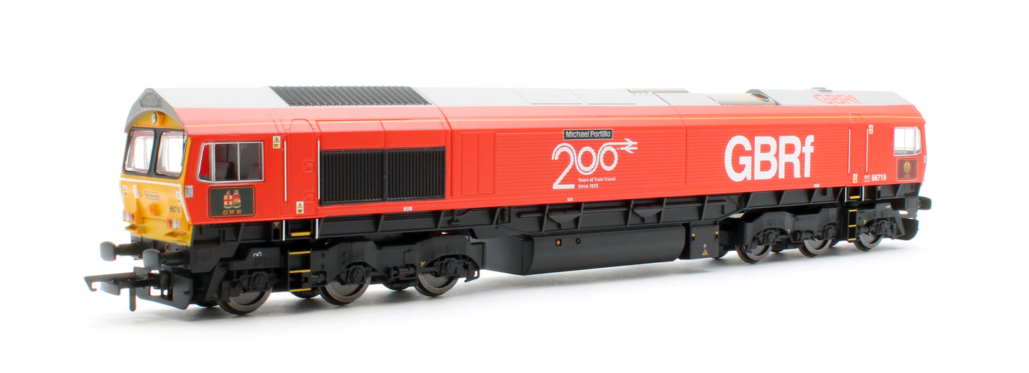 R30550 RailRoad Plus GBRf Class 66 Railway 200 'Michael Portillo' 66719 Diesel Locomotive
