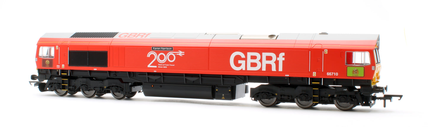 R30549TXS RailRoad Plus GBRf Class 66 Railway 200 'Karen Harrison' 66710 Diesel Locomotive - DCC Sound