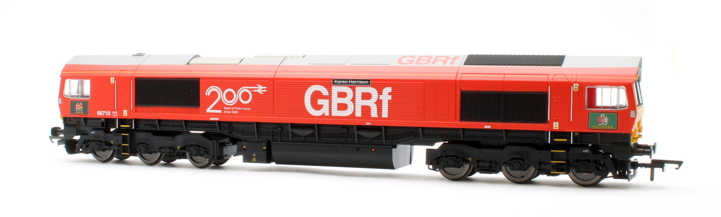 R30549 RailRoad Plus GBRf Class 66 Railway 200 'Karen Harrison' 66710 Diesel Locomotive