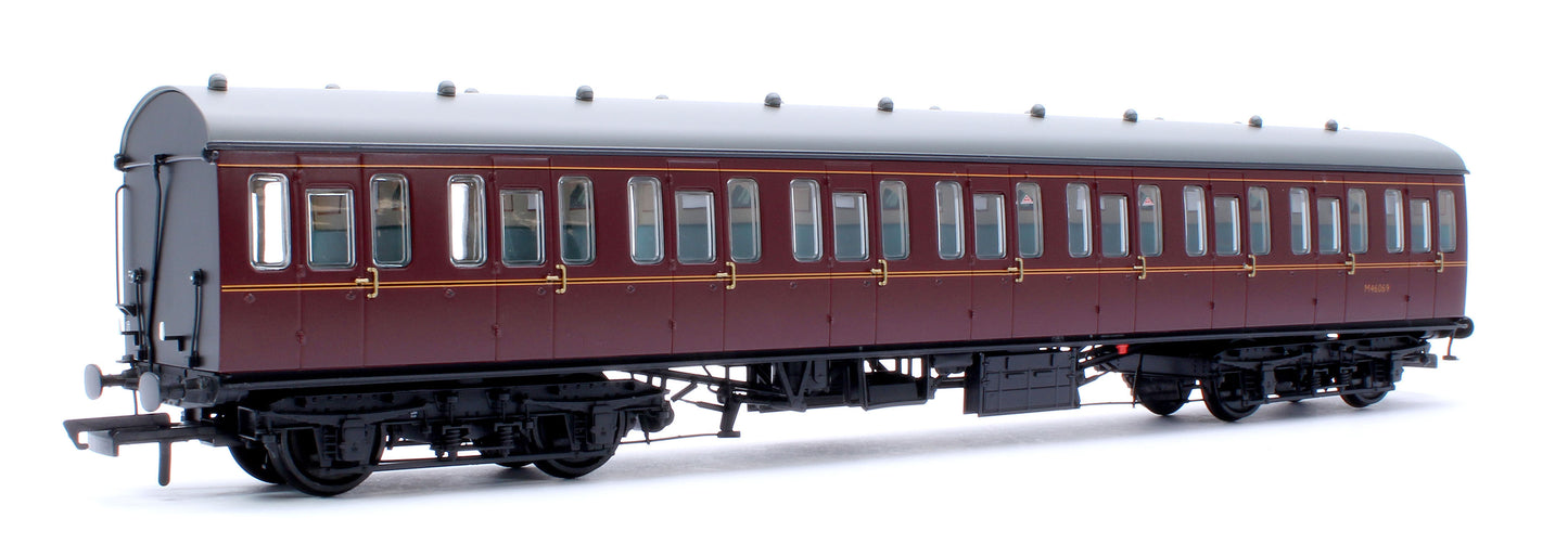 BR Mk1 57' Non-Gangway Coach - S - Lined Maroon  (Low position) M46069