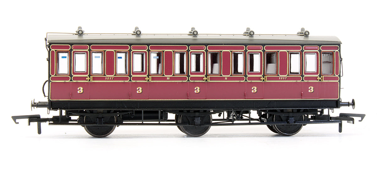 Pre-Owned 6 Wheel Brake 3rd In Midland Railway Crimson Lake No.1217