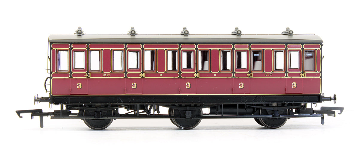 Pre-Owned 6 Wheel Brake 3rd In Midland Railway Crimson Lake No.1217