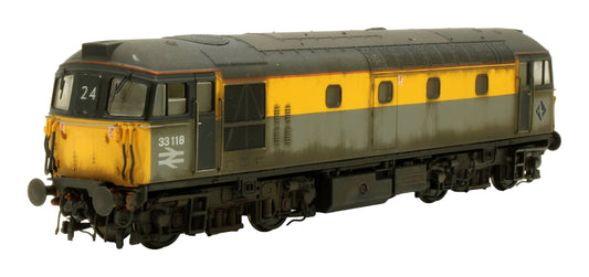 Pre-Owned Class 33/1 33118 BR Civil Engineers Grey/Yellow Diesel Locomotive - Custom Weathered