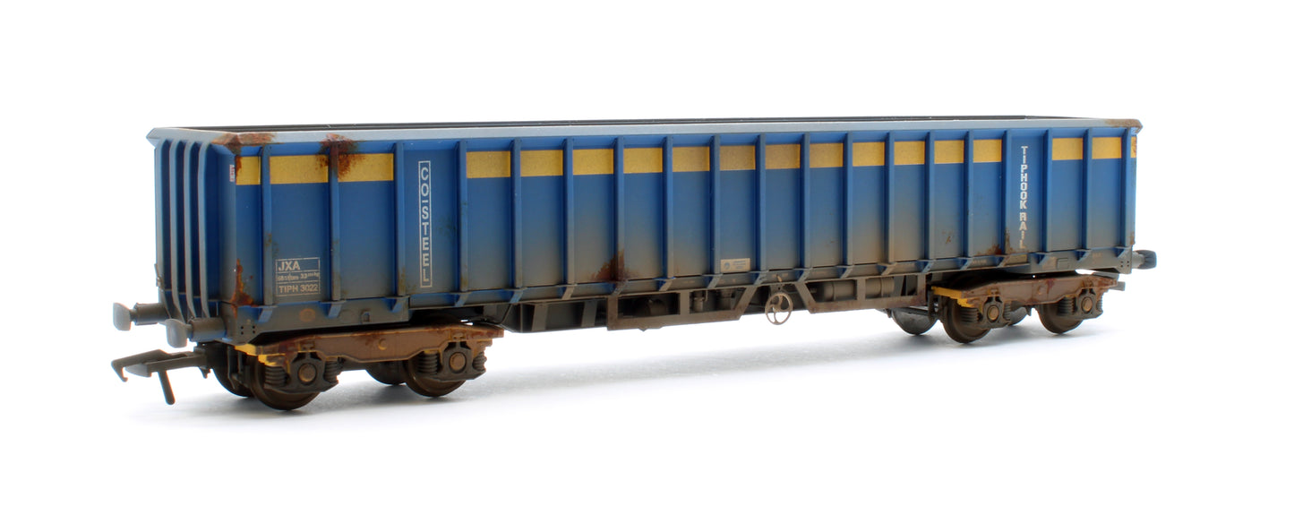 JXA01 S(A)W Single JXA Bogie Scrap Wagon TIPH Blue As Converted w/Yellow Band No.3022 - Weathered