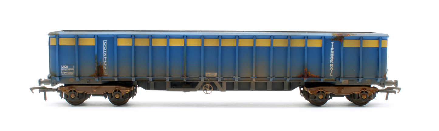 JXA01 S(A)W Single JXA Bogie Scrap Wagon TIPH Blue As Converted w/Yellow Band No.3022 - Weathered