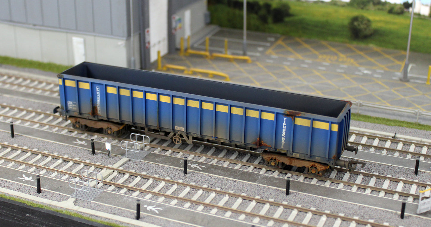 JXA01 S(A)W Single JXA Bogie Scrap Wagon TIPH Blue As Converted w/Yellow Band No.3022 - Weathered