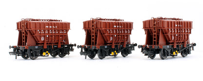 Pre-Owned Set Of 3 Presflo 22T Cement Wagons BR Bauxite - Delafila