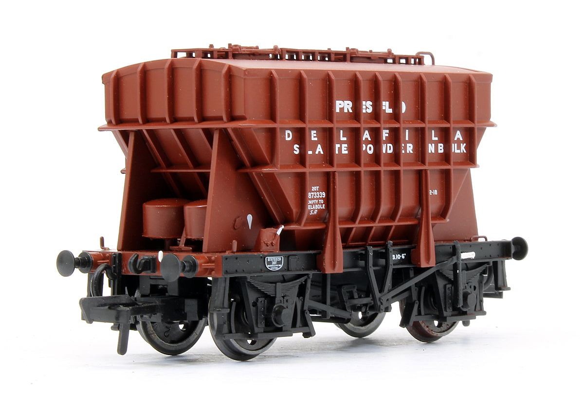 Pre-Owned Set Of 3 Presflo 22T Cement Wagons BR Bauxite - Delafila