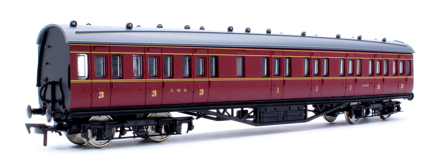 Pre-Owned 57ft Stanier Non-Corridor Composite 19180 LMS Lined Maroon