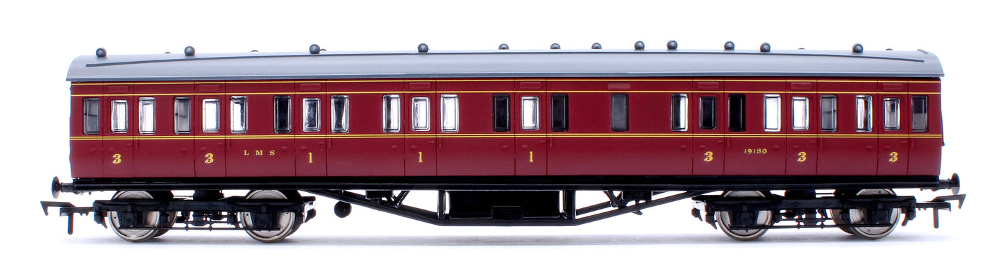 57ft Stanier Non-Corridor Composite 19180 LMS Lined Maroon