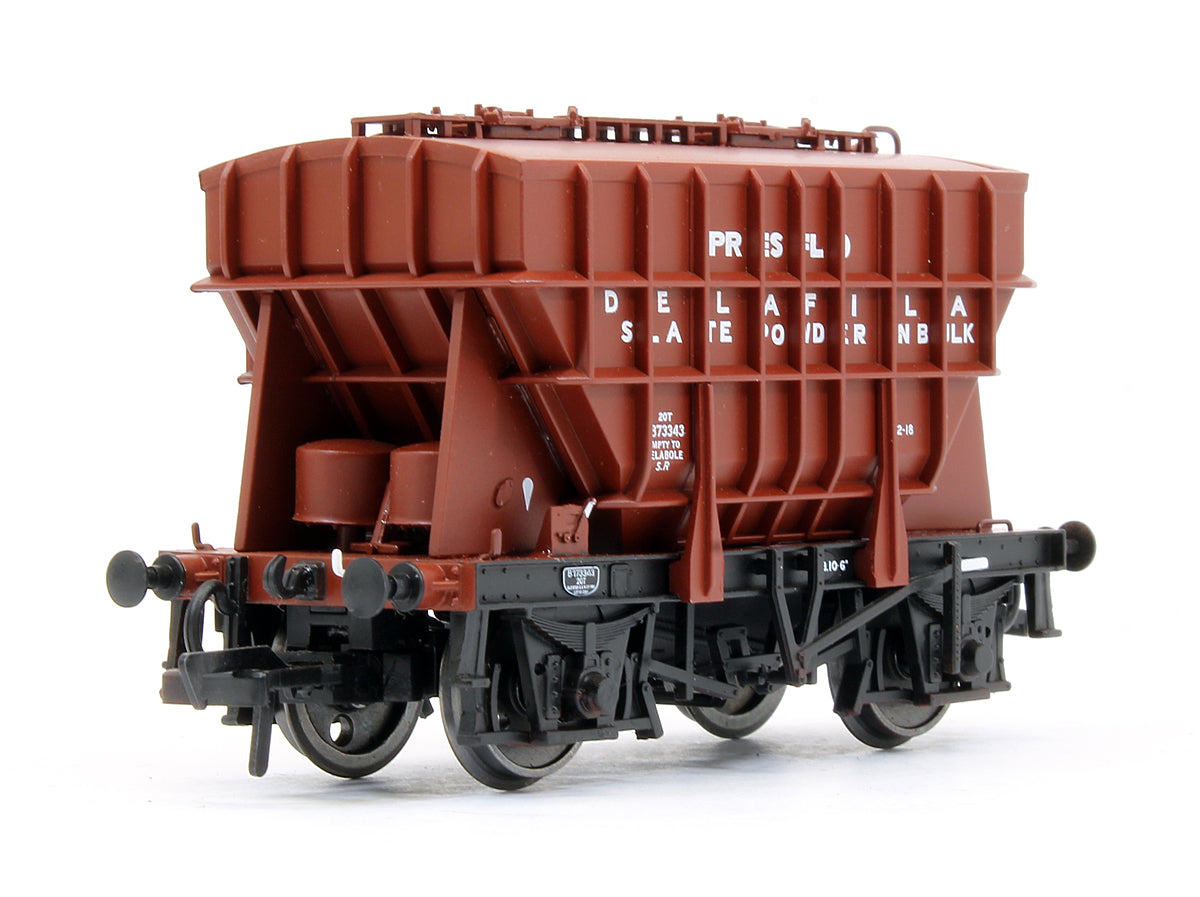 Pre-Owned Set Of 3 Presflo 22T Cement Wagons BR Bauxite - Delafila