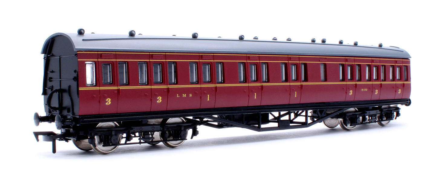57ft Stanier Non-Corridor Composite 19180 LMS Lined Maroon