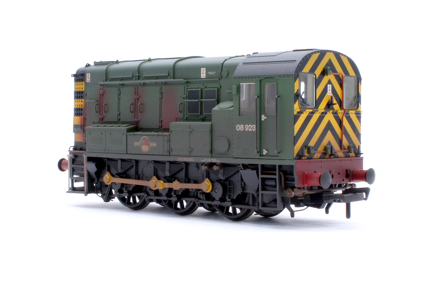 Class 08 08923 BR Green (Wasp Stripes) Diesel Locomotive - Weathered