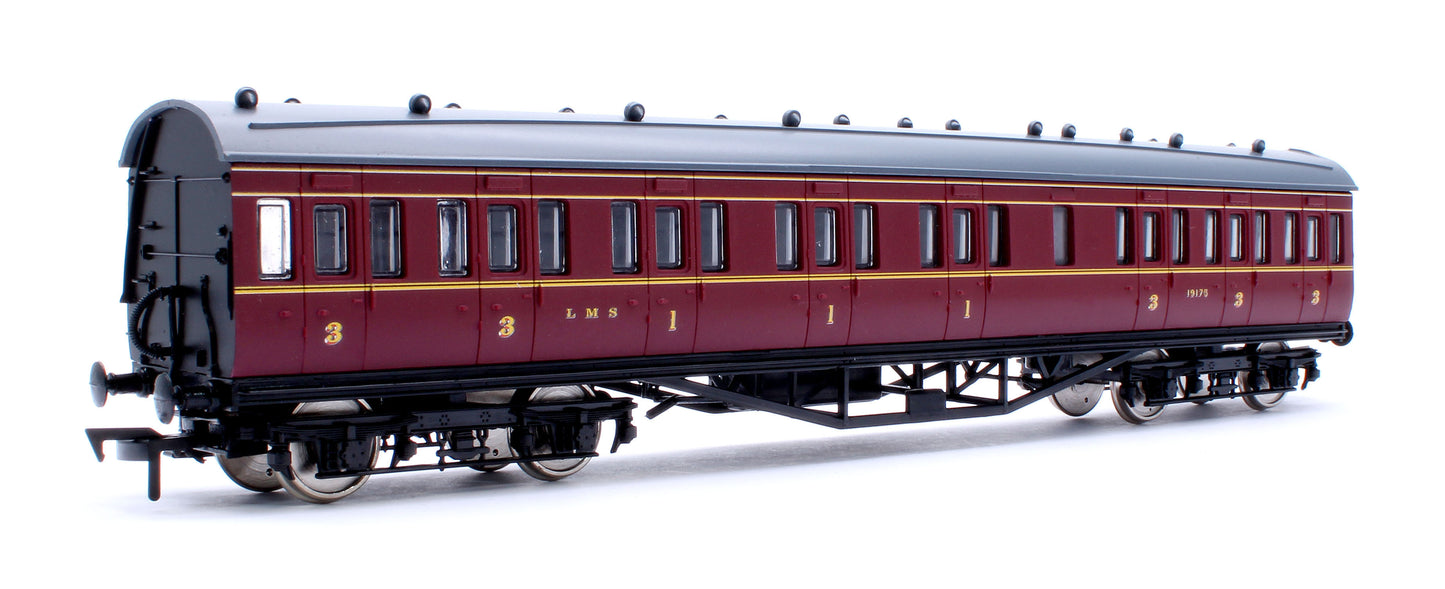 57ft Stanier Non-Corridor Composite 19175 LMS Lined Maroon