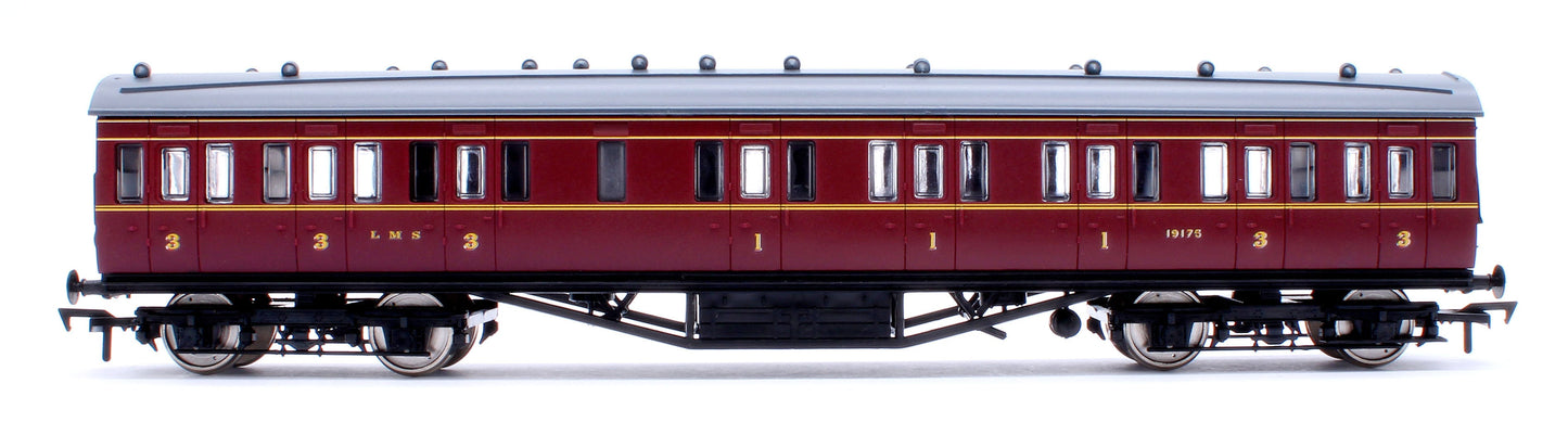 Pre-Owned 57ft Stanier Non-Corridor Composite 19175 LMS Lined Maroon