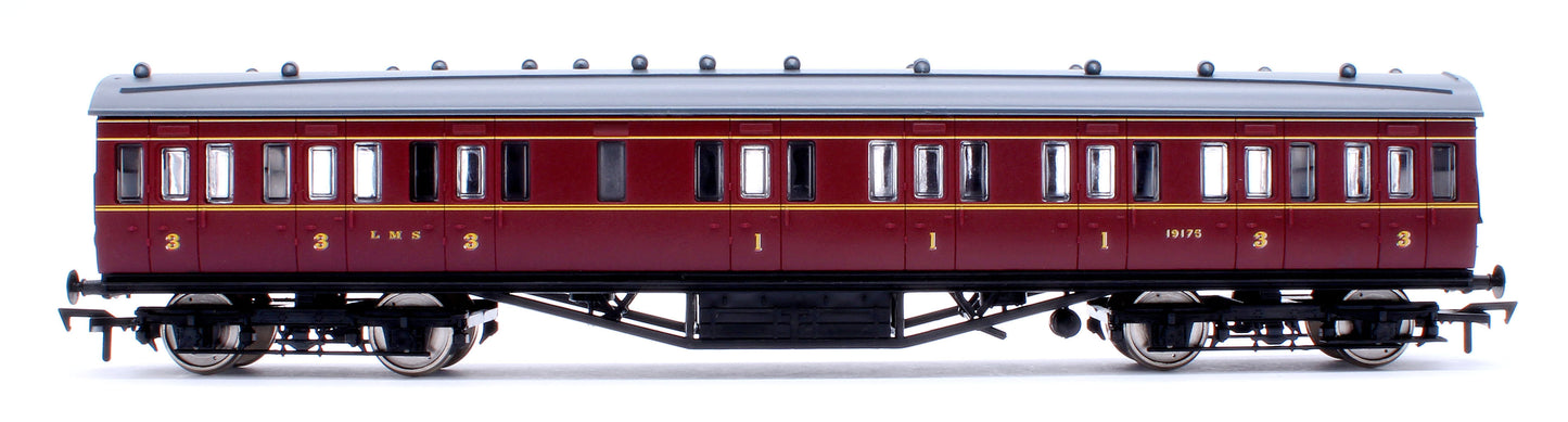 57ft Stanier Non-Corridor Composite 19175 LMS Lined Maroon