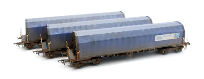 PXA01 TP(A)W Set of 3 PXA Steel Coil Carrier PD Blue As Built 1988 No.3024/3037/3048 - Weathered
