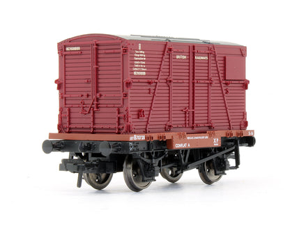 Pre-Owned BR Bauxite Conflat Wagon With BD Container BR Crimson