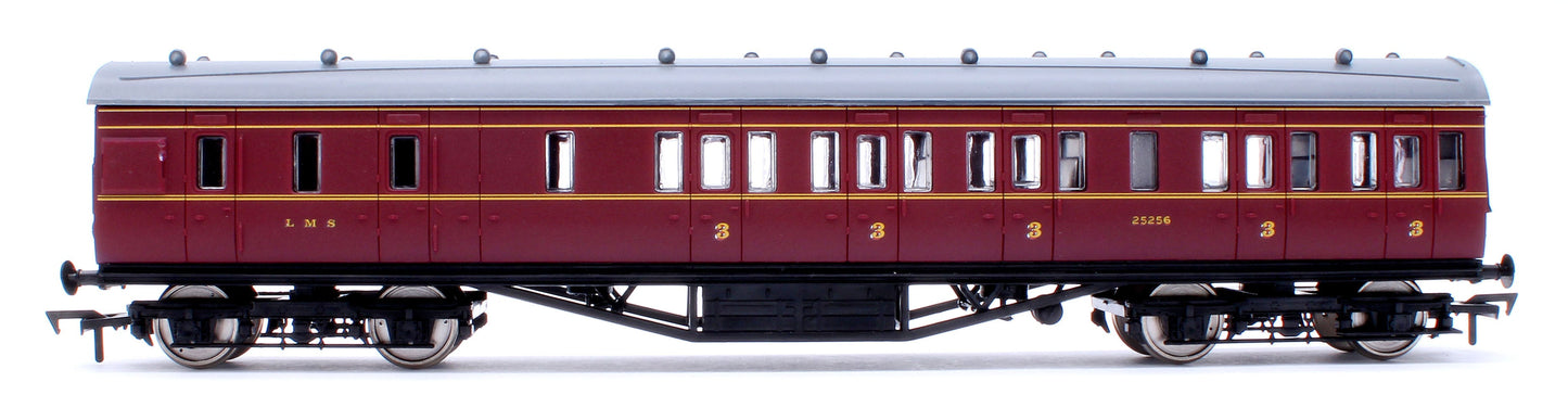 Pre-Owned 4P-010-252 57ft Stanier Non-Corridor Brake 25256 LMS Lined Maroon